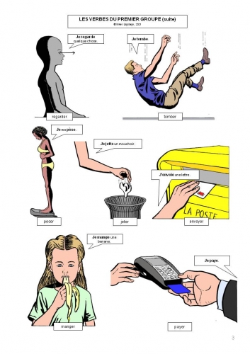 verbes, conjugaison, verbs, French, comic strip, français, bande dessinée
