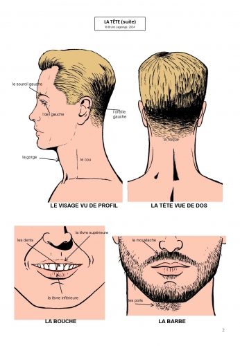 tête, visage, français, French