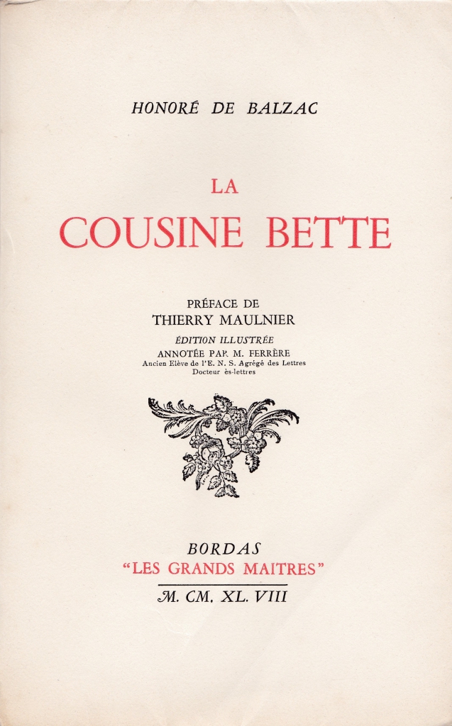 La Cugina Bette by Honoré de Balzac