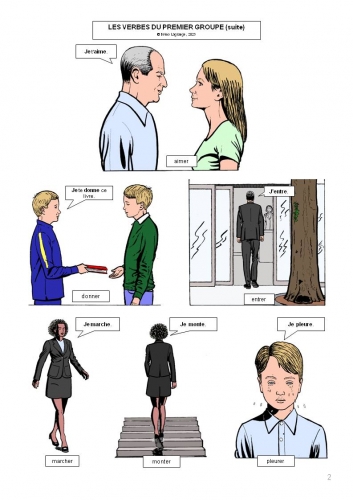verbes, conjugaison, verbs, French, comic strip, français, bande dessinée