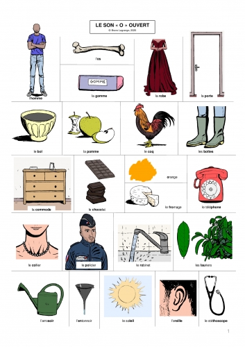 o ouvert, phonétique, français, French, bande dessinée, comic strip